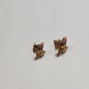 1928 Brand Gold and Pink Floral Earrings